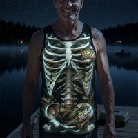 All-Over Print Skeleton Fishing Tank Top