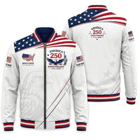 America 250 Anniversary 1776–2026 Patriotic Bomber Jacket