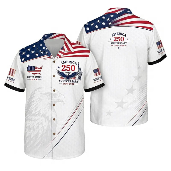 America 250 Anniversary 1776–2026 Patriotic Hawaiian Shirt