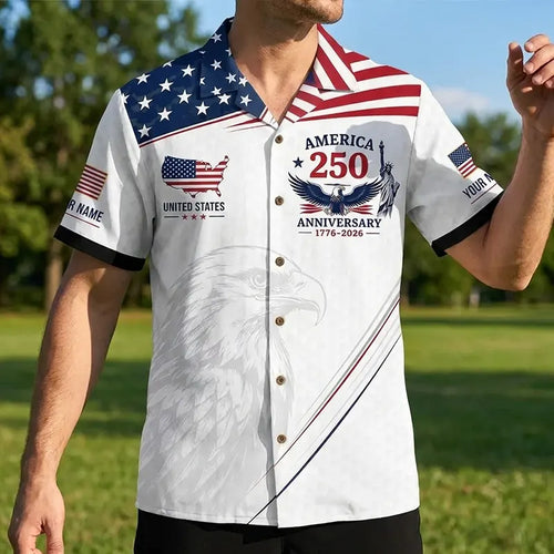 America 250 Anniversary 1776–2026 Patriotic Hawaiian Shirt
