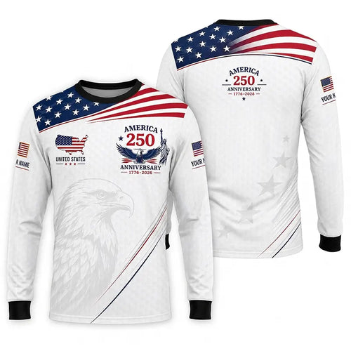 America 250 Anniversary 1776–2026 Patriotic Long Sleeve Shirt
