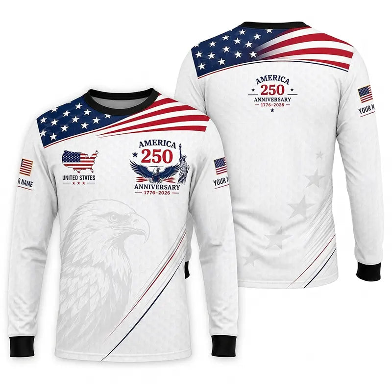 America 250 Anniversary 1776–2026 Patriotic Long Sleeve Shirt