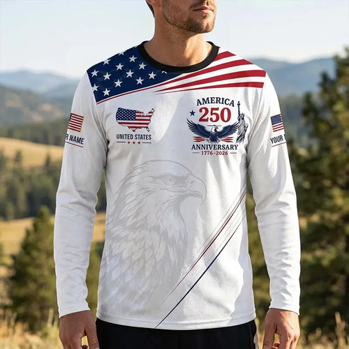 America 250 Anniversary 1776–2026 Patriotic Long Sleeve Shirt