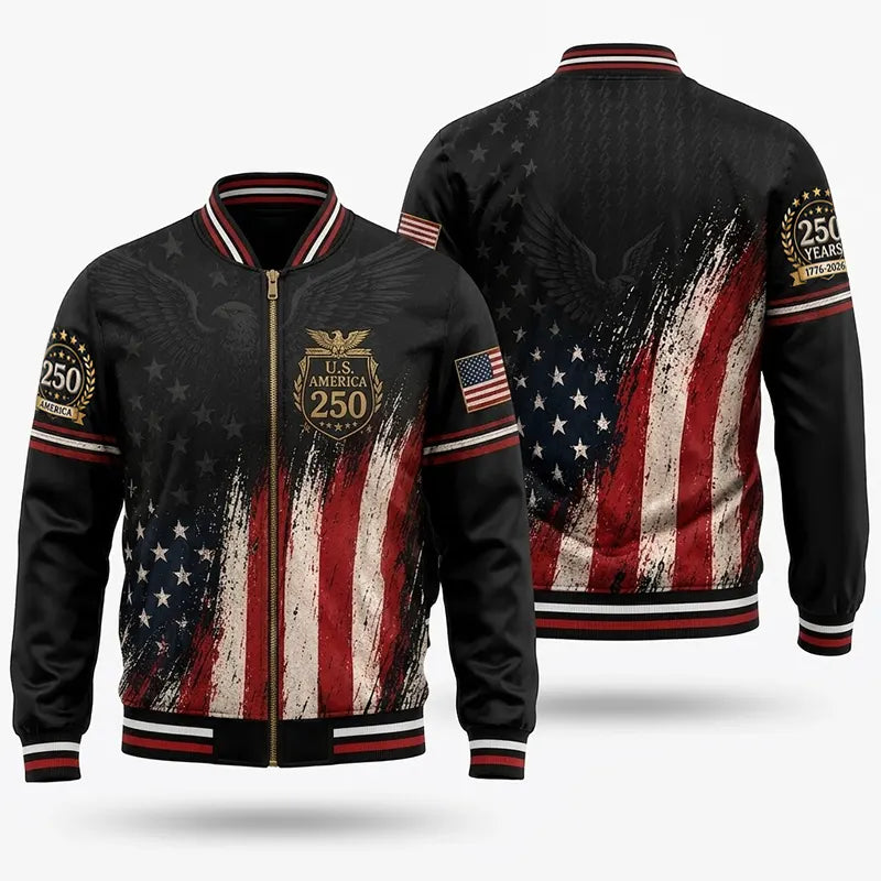 America 250 Patriotic Eagle Bomber Jacket