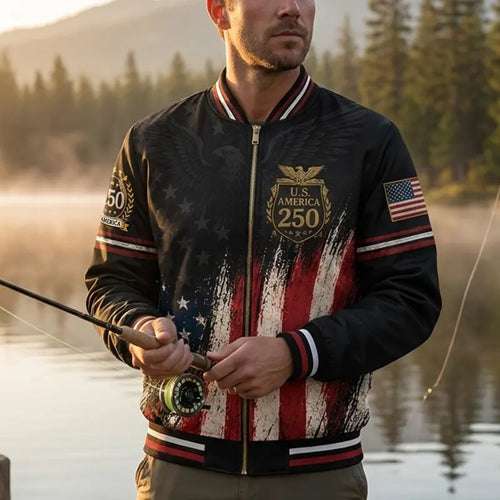 America 250 Patriotic Eagle Bomber Jacket