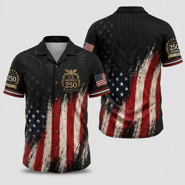 America 250 Patriotic Eagle Hawaiian Shirt 2026