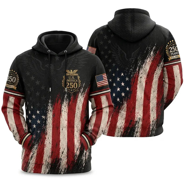 America 250 Patriotic Eagle Hoodie