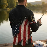 America 250 Patriotic Eagle Polo Long Sleeve Shirt