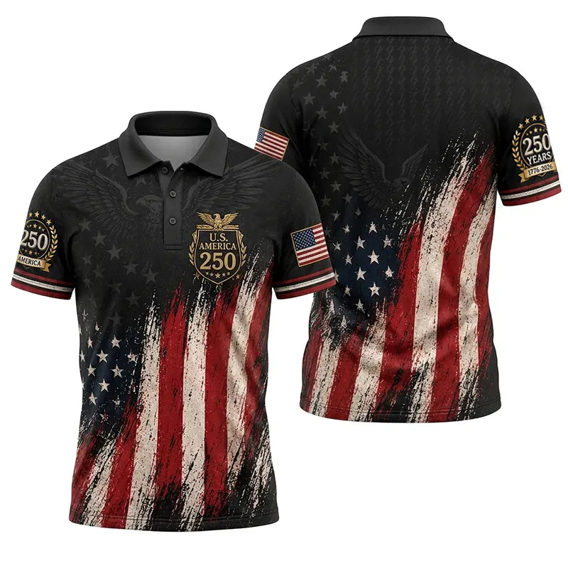 America 250 Patriotic Eagle Polo Shirt