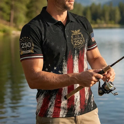 America 250 Patriotic Eagle Polo Shirt