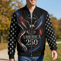 America 250 Years Patriotic Eagle Bomber Jacket