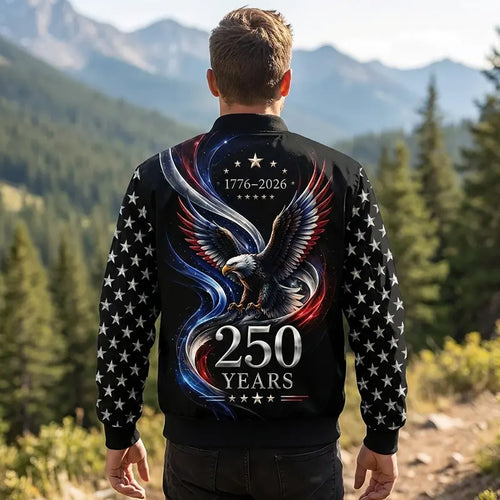 America 250 Years Patriotic Eagle Bomber Jacket