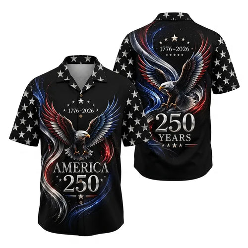 America 250 Years Patriotic Eagle Hawaiian Shirt