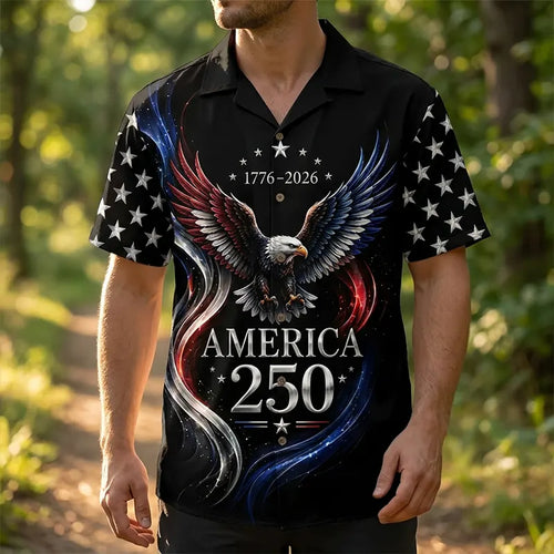 America 250 Years Patriotic Eagle Hawaiian Shirt