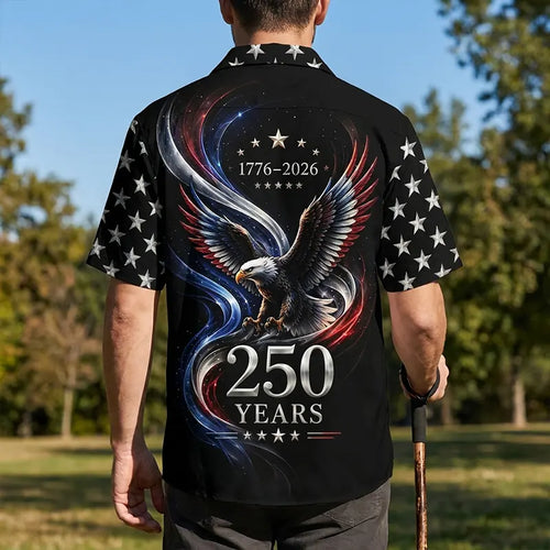 America 250 Years Patriotic Eagle Hawaiian Shirt