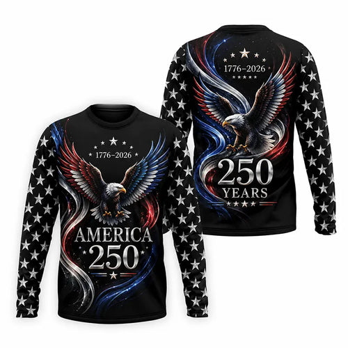 America 250 Years Patriotic Eagle Long Sleeve Shirt