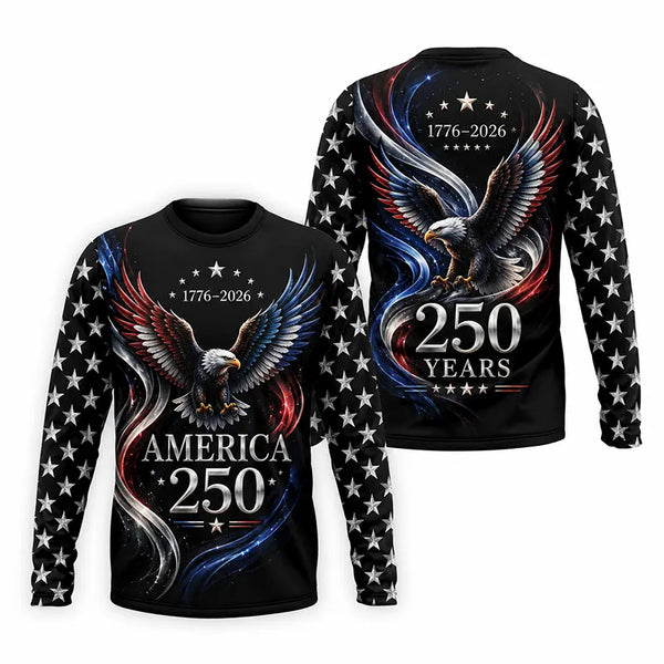 America 250 Years Patriotic Eagle Long Sleeve Shirt