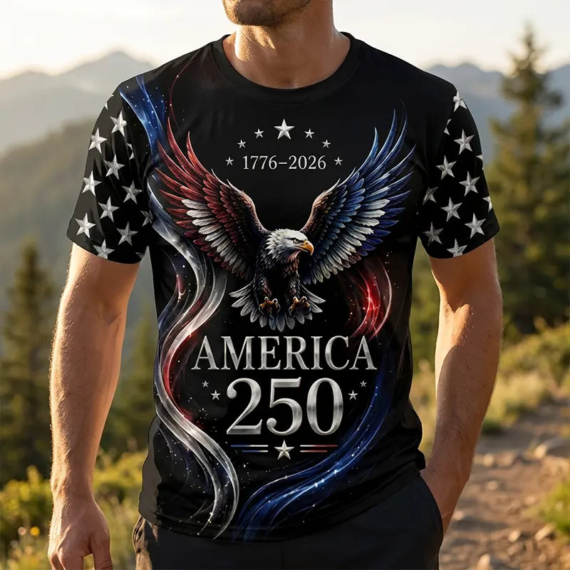 America 250 Years Patriotic Eagle T-Shirt 2026