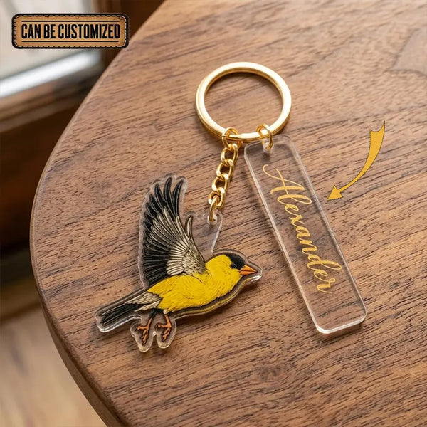 Personalized Bird Acrylic Keychain