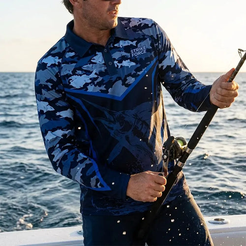 American Angler Bluewater Strike Force Polo Long Sleeve Shirt