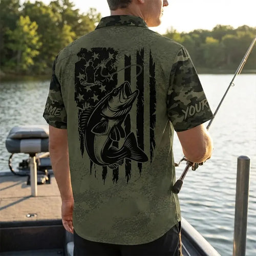 American Angler Freedom Camo Hawaiian Shirt
