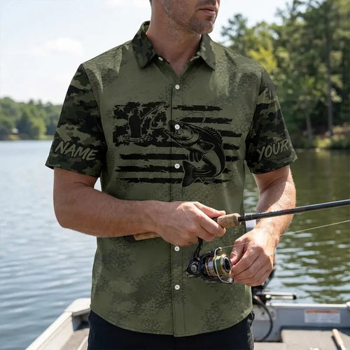American Angler Freedom Camo Hawaiian Shirt