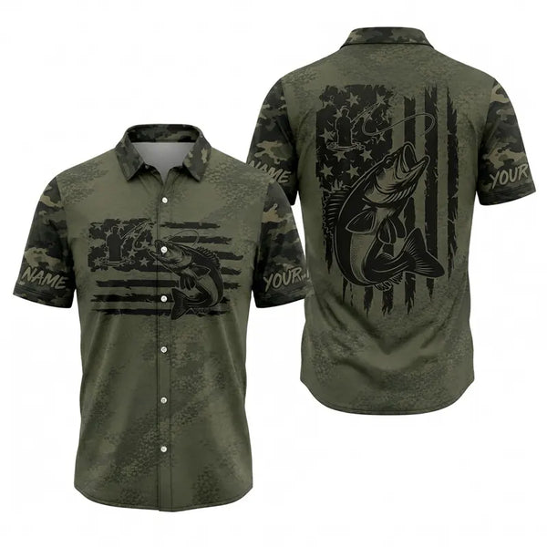 American Angler Freedom Camo Hawaiian Shirt