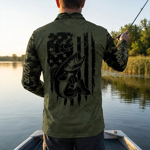 American Angler Freedom Camo Polo Long Sleeve Shirt