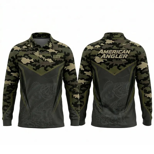 American Angler Strike Force Polo Long Sleeve Shirt
