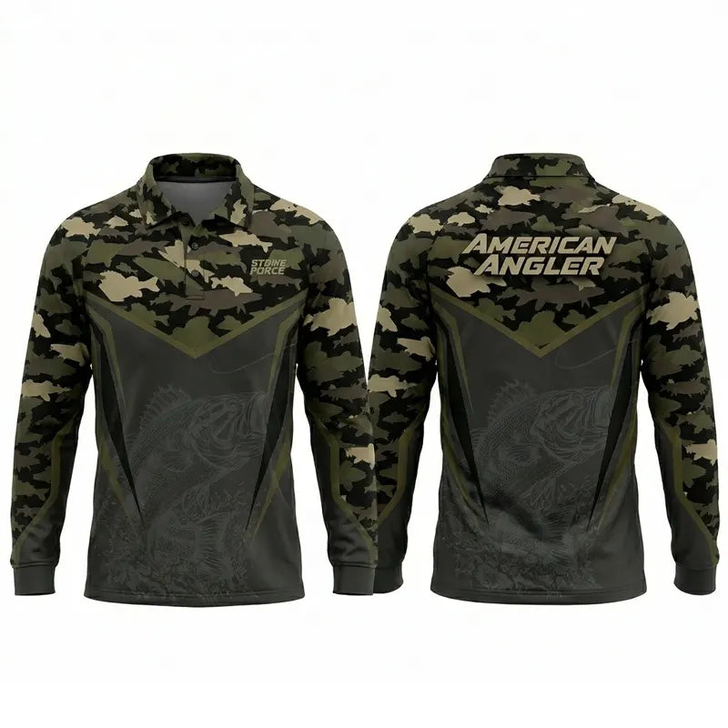 American Angler Strike Force Polo Long Sleeve Shirt