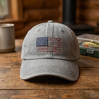 American Fish Flag Fishing Embroidered Cap