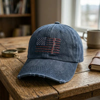 American Fish Flag Fishing Embroidered Cap