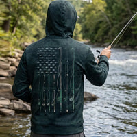 American Flag Fishing Enthusiast Hoodie