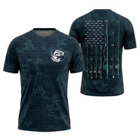 American Flag Fishing Enthusiast T-Shirt