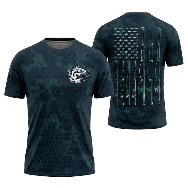 American Flag Fishing Enthusiast T-Shirt