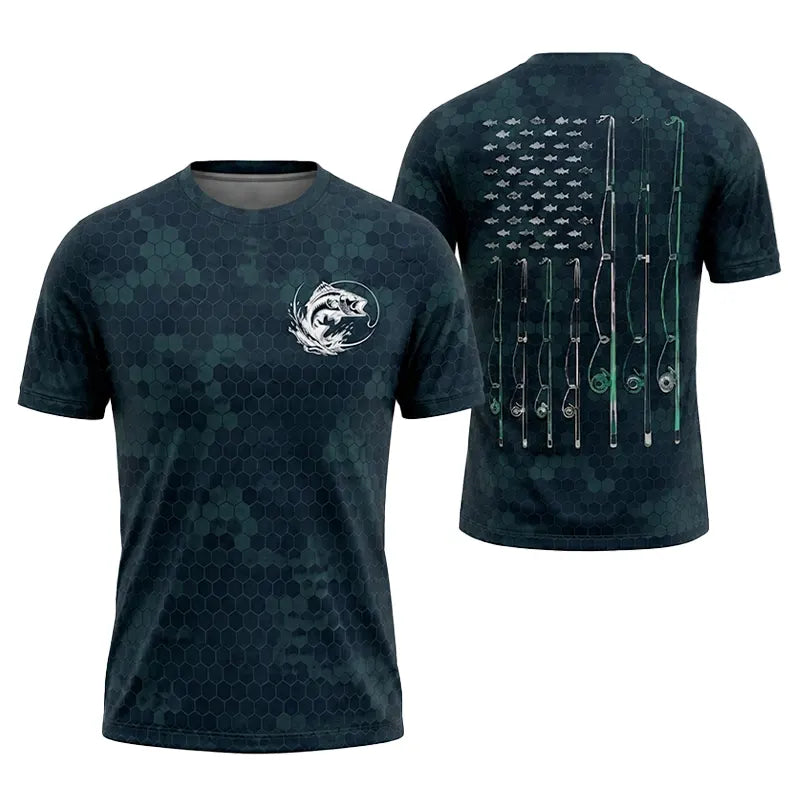 American Flag Fishing Enthusiast T-Shirt