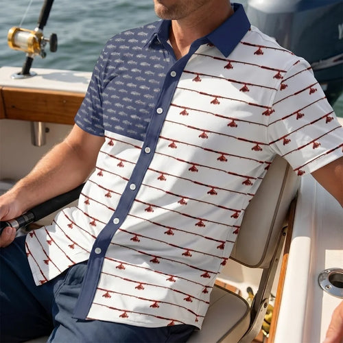 American Flag Outdoor Fishing Hawaiian Shirt