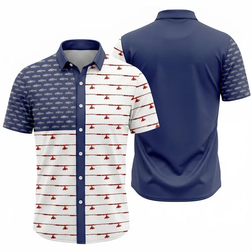 American Flag Outdoor Fishing Hawaiian Shirt