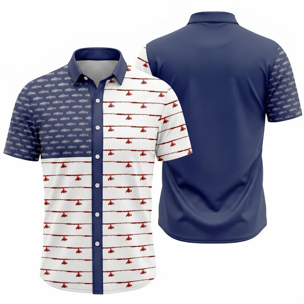 American Flag Outdoor Fishing Hawaiian Shirt
