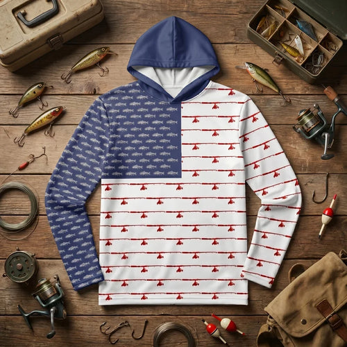 American Flag Outdoor Fishing Hoodie