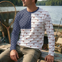 American Flag Outdoor Fishing Long Sleeve Shirt