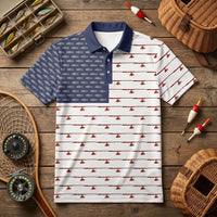 American Flag Outdoor Fishing Polo Shirt