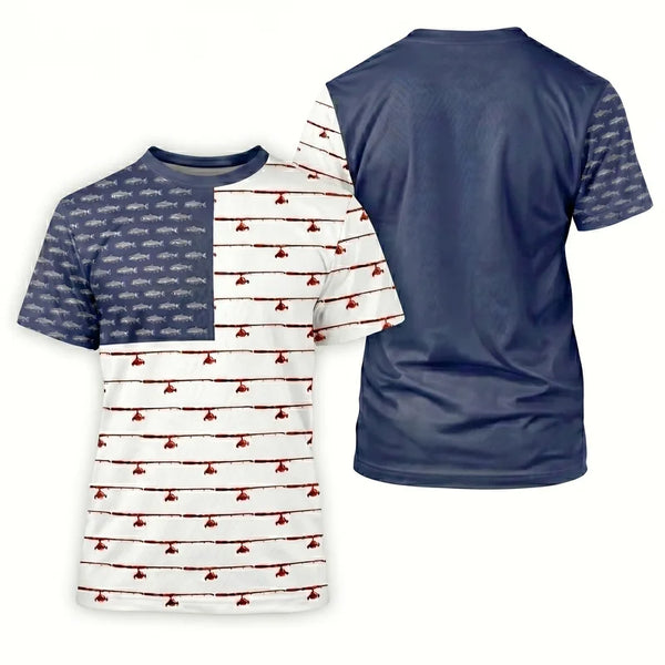 American Flag Outdoor Fishing T-Shirt