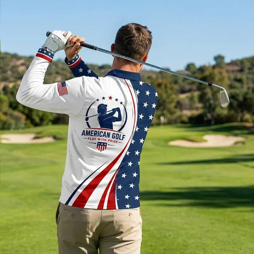 American Golf Play With Pride Polo Long Sleeve Shirt