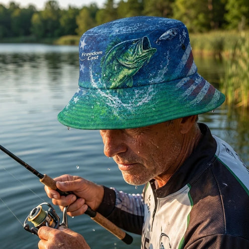 American Waters Run Deep Fishing Bucket Hat