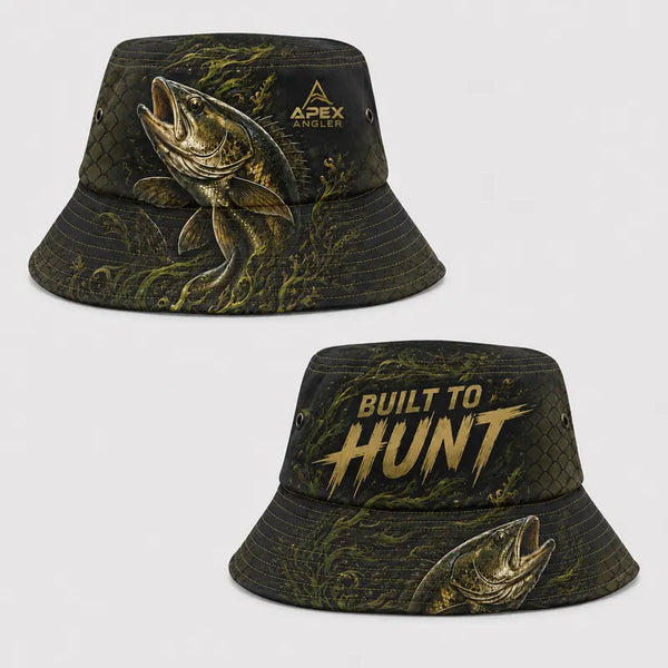 Apex Angler Built To Hunt Fishing Embroidered Bucket Hat