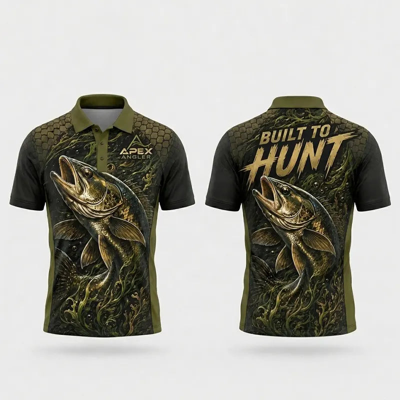 Apex Angler Built To Hunt Fishing Polo Shirt