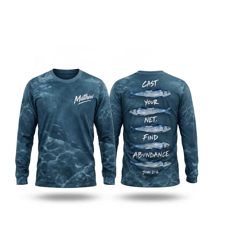 Personalized Cast Your Net Find Abundance Long Sleeve Shirt