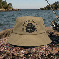 Bad Day Bait Co Grumpy Cat Fishing Embroidered Bucket Hat