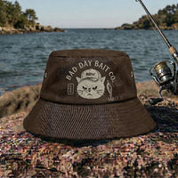 Bad Day Bait Co Grumpy Cat Fishing Embroidered Bucket Hat